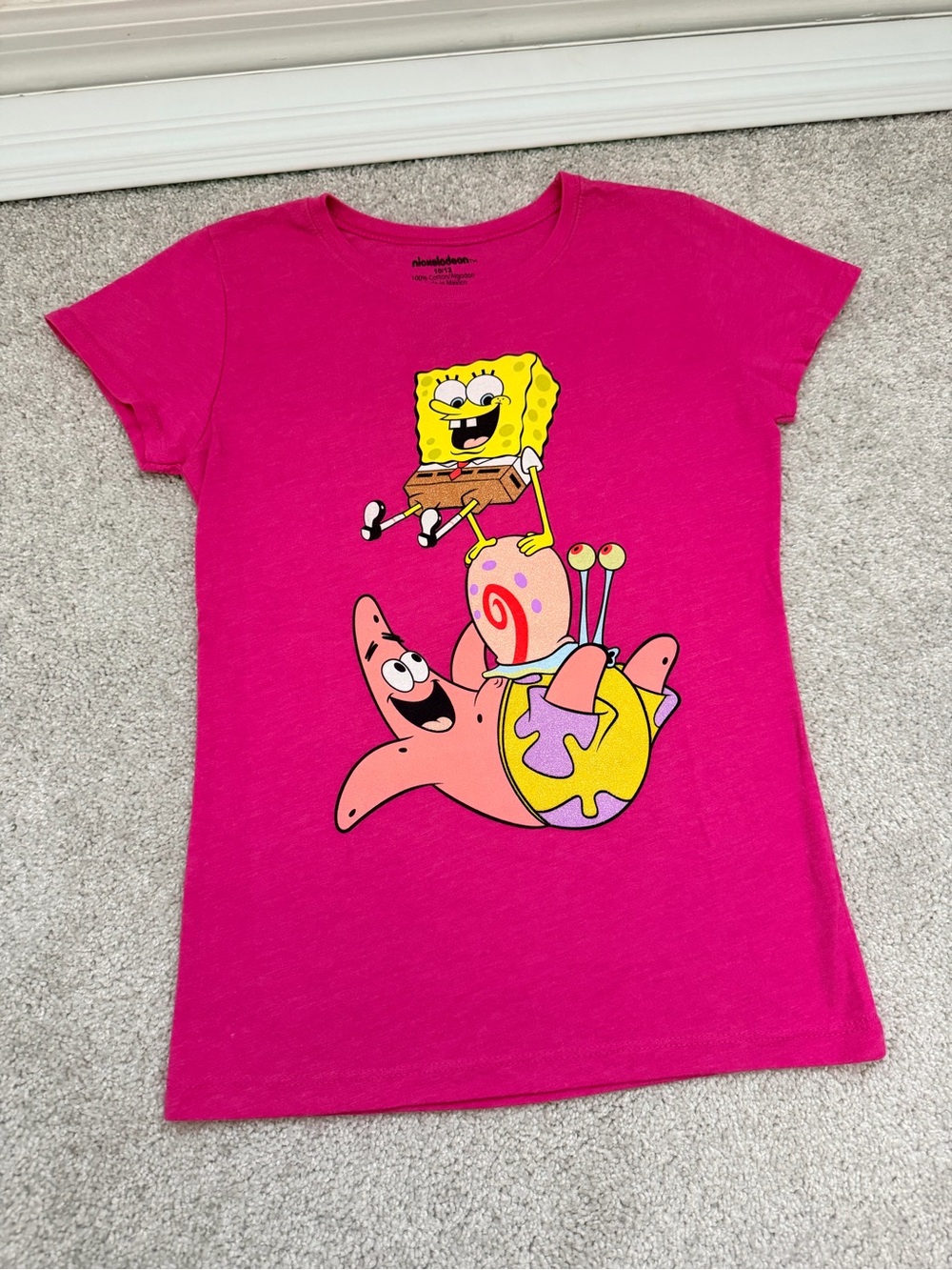 Nickelodeon SpongeBob & Patrick Pink Girls Tee, size 10/12